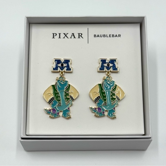 NIB PIXAR X Baublebar Sully Monsters Inc. University Dangling Earrings - Picture 2 of 9